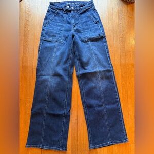 American Eagle Outfitters Dark Blue Wide Leg Jeans
